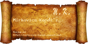Mirkovics Kenéz névjegykártya